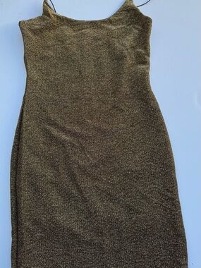 Metallic Gold Mini Slip Dress - Sleek Evening Style